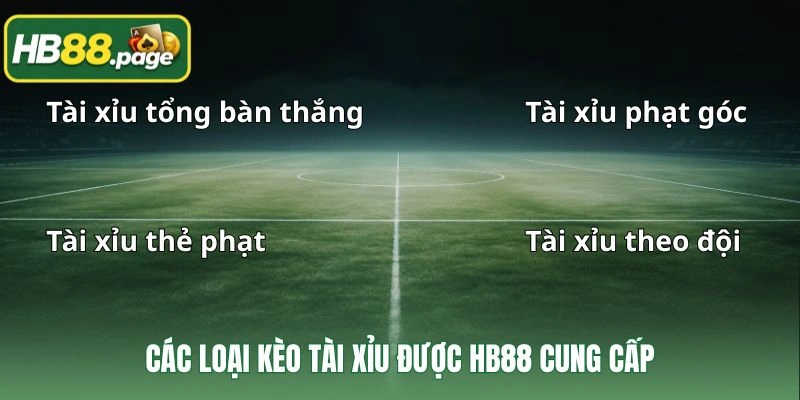 Các loại kèo tài xỉu được HB88 cung cấp